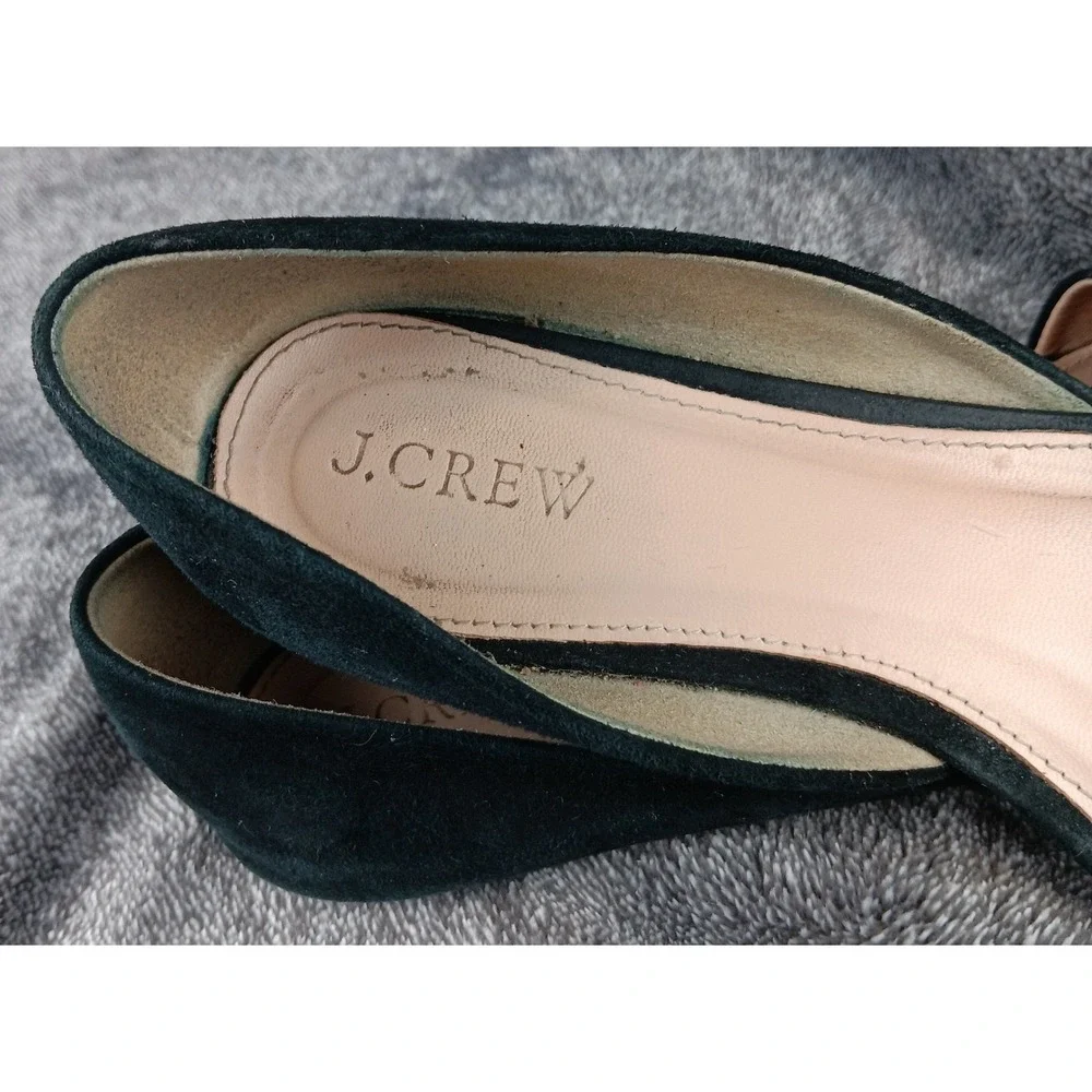 J. Crew Black Suede Pointed Toe DOrsay‎ Flats Women Shoes